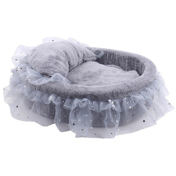 PawHub Round Lace Princess Cat Bed
